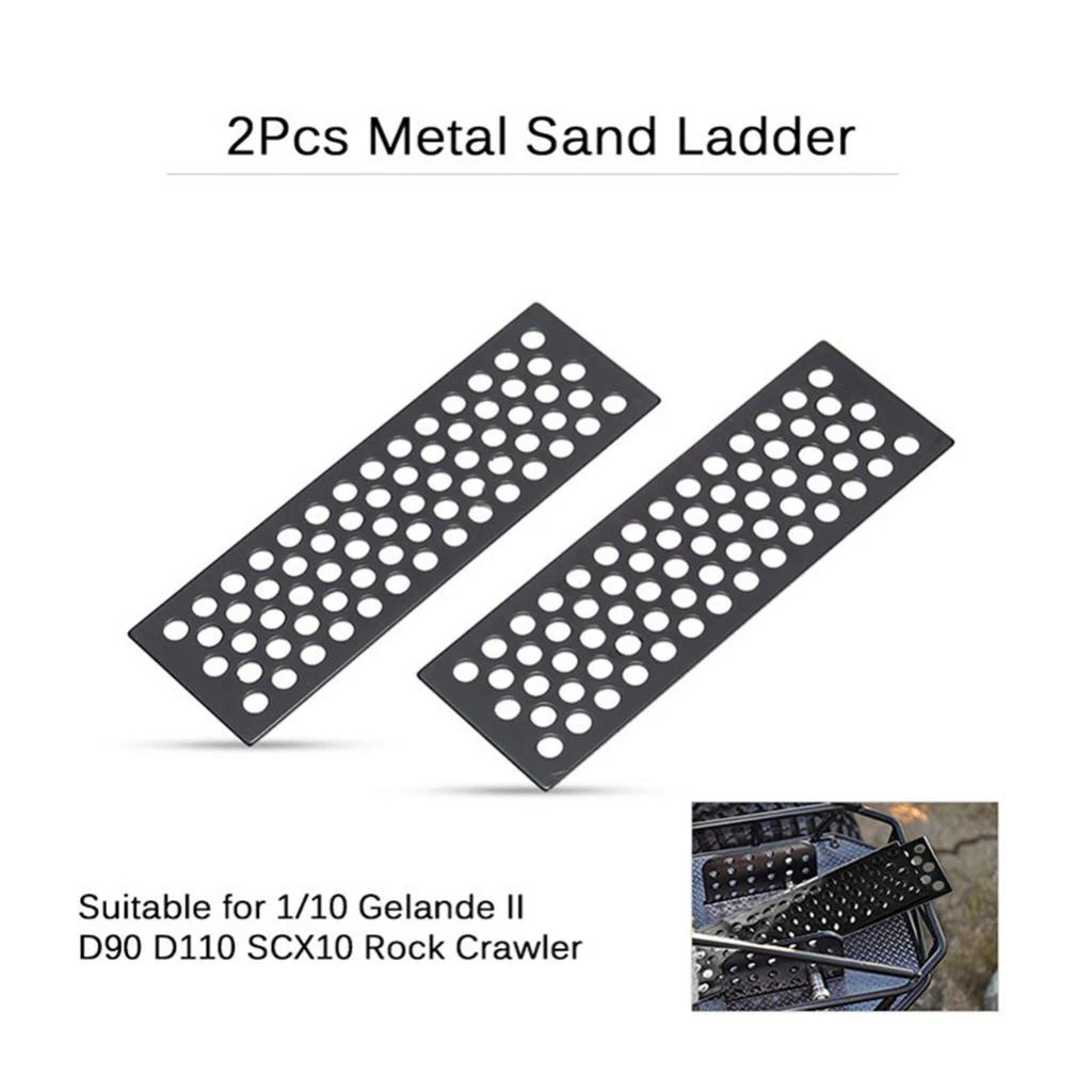 1/10 Scale Sand Ladder Board Plate+44 Led Light Bar Metal for Axial SCX10 CC01 D90 RC Rock Crawlers Accessory