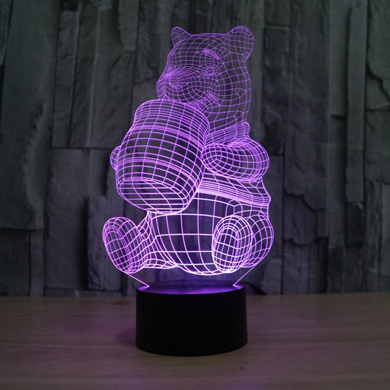 New Creative 3D illusion Lamp,Acrylic 7 color changing Winnie the Pooh shape LED Night Lights usb Novelty Lighting table Lamps
New Creative 3D illusion Lamp,Acrylic 7 color changing Winnie the Pooh shape LED Night Lights usb Novelty Lighting table Lamps