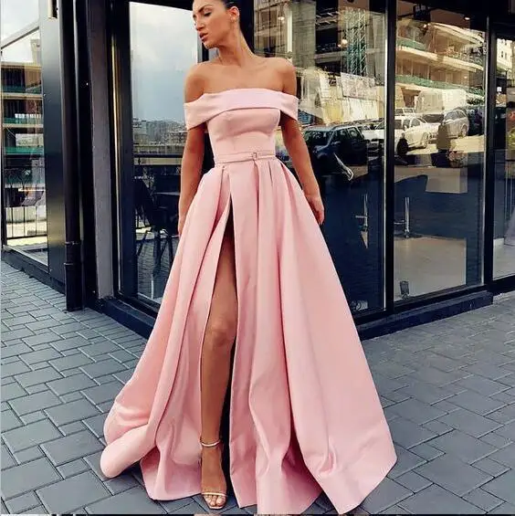 Elegant Pink Evening Dress Long Lebanon Off The Shoulder Prom Dresses With High Slits Summer Holiday Women Formal Wear Dress
Elegant Pink Evening Dress Long Lebanon Off The Shoulder Prom Dresses With High Slits Summer Holiday Women Formal Wear Dress