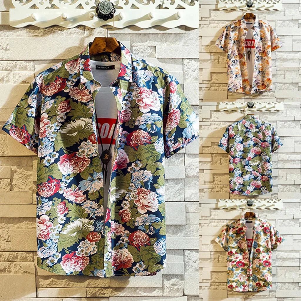 2019 Plus Size Men Summer Shirts Short Sleeve Beach Tops Loose Casual Blouse M-5XL hawaiian shirt camisas hombre streetwear
2019 Plus Size Men Summer Shirts Short Sleeve Beach Tops Loose Casual Blouse M-5XL hawaiian shirt camisas hombre streetwear