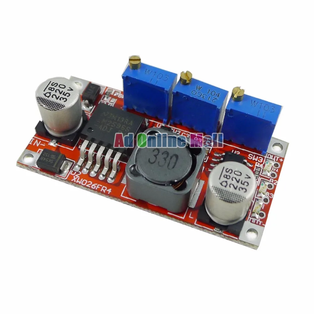 LM2596S DC-DC 5-35V to 1.25-30V LED Driver Step Down Adjustable Power Supply Module
LM2596S DC-DC 5-35V to 1.25-30V LED Driver Step Down Adjustable Power Supply Module