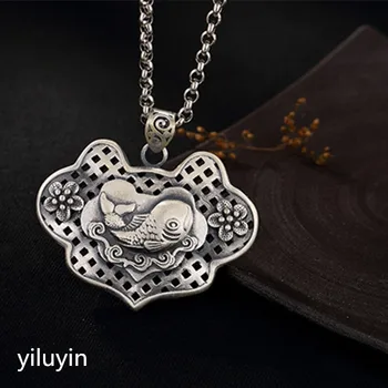 KJJEAXCMY Boutique jewe S990, silver, hollowed out, fillet, fish, dragon, door, safety, and lock, Pure Silver Antique female p
KJJEAXCMY Boutique jewe S990, silver, hollowed out, fillet, fish, dragon, door, safety, and lock, Pure Silver Antique female p