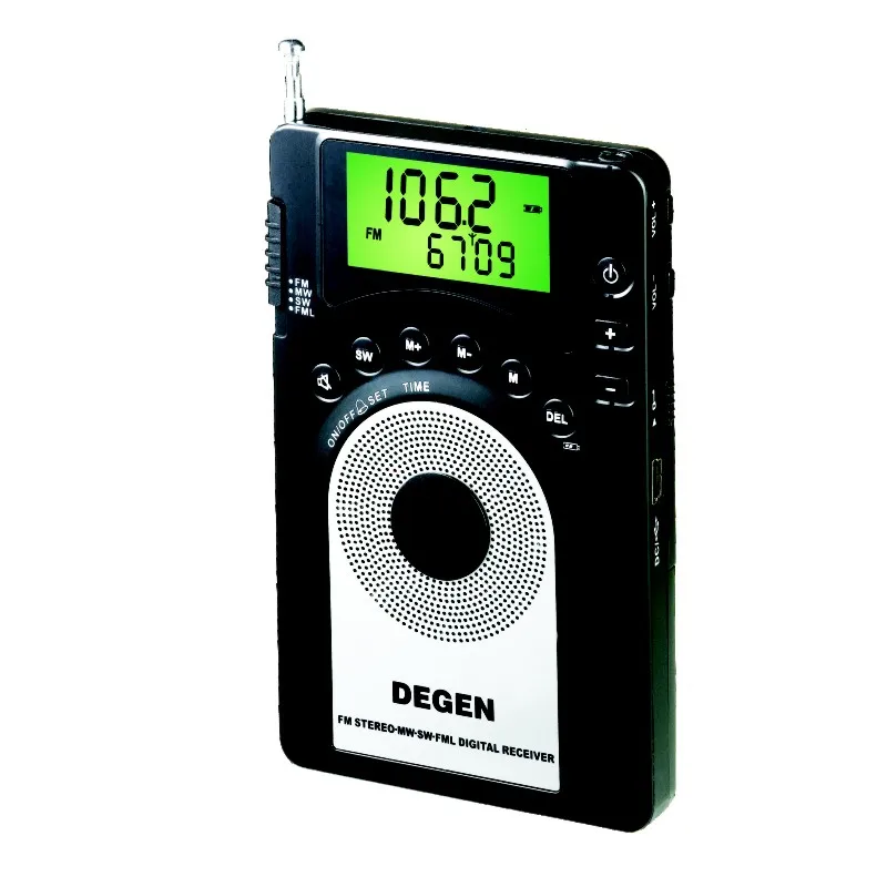 

DEGEN DE15 FM Stereo MW SW FML LCD Radio World Band Receiver Alarm Quarz Clock