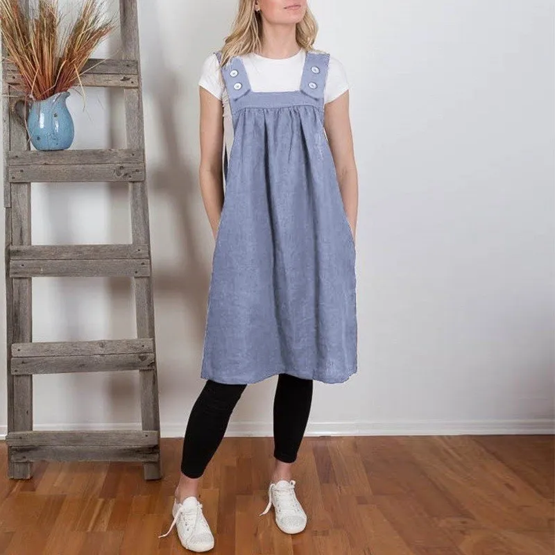 Women Sleeveless Suspender Dress Overalls Solid Baggy Loose Casual Backless Overalls Vestido
Women Sleeveless Suspender Dress Overalls Solid Baggy Loose Casual Backless Overalls Vestido