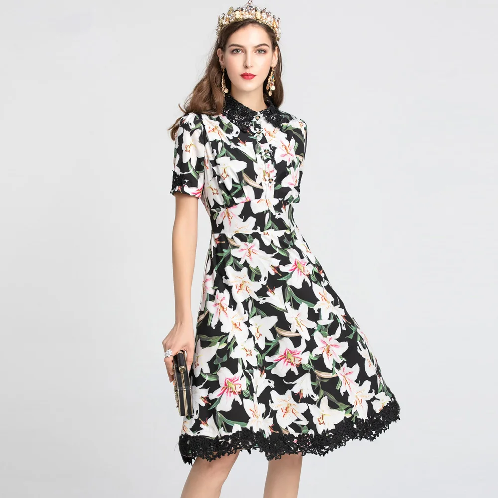 Red RoosaRosee Runway Women Vintage Flower Buttons Short Sleeve Black Dress Elegant Fashion Party Dresses Vestidos Robe Femme
Red RoosaRosee Runway Women Vintage Flower Buttons Short Sleeve Black Dress Elegant Fashion Party Dresses Vestidos Robe Femme