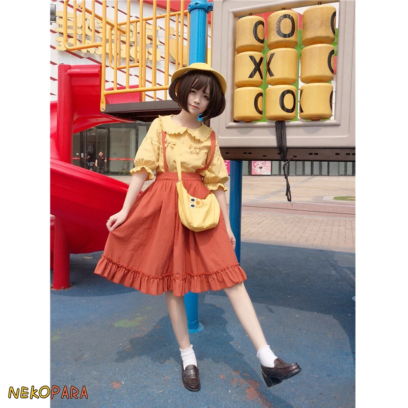 Sweet Girl's 2pcs Lolita Women's Set Linen Cotton Summer Vintage Half Sleeve Shirt & Long Suspender Skirt 3 colors
Sweet Girl's 2pcs Lolita Women's Set Linen Cotton Summer Vintage Half Sleeve Shirt & Long Suspender Skirt 3 colors