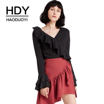 HDY Haoduoyi Brand 2020 New In Solid Pink/Black Asymmetric Ruffle Women Shirts V-neck Butterfly Sleeve Tops Casual Female Shirts
HDY Haoduoyi Brand 2020 New In Solid Pink/Black Asymmetric Ruffle Women Shirts V-neck Butterfly Sleeve Tops Casual Female Shirts