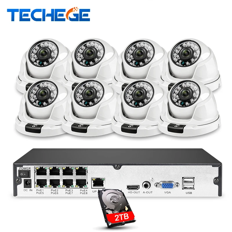 Techege Full HD 1080P 8CH POE NVR Kit H.265 Camera System 8pcs IP Cameras Video Security Surveillance Kit Onvif Motion Detection
Techege Full HD 1080P 8CH POE NVR Kit H.265 Camera System 8pcs IP Cameras Video Security Surveillance Kit Onvif Motion Detection