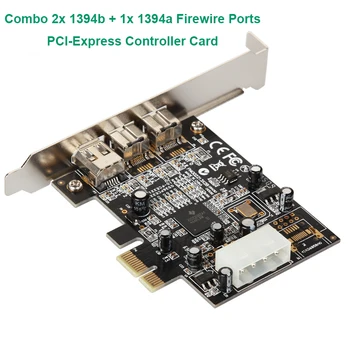 Combo 2x1394B+1x1394A Firewire Ports PCI-Express Controler Card/TI XIO2213B Chipset with Low Profile Bracket for Data Transfer
Combo 2x1394B+1x1394A Firewire Ports PCI-Express Controler Card/TI XIO2213B Chipset with Low Profile Bracket for Data Transfer