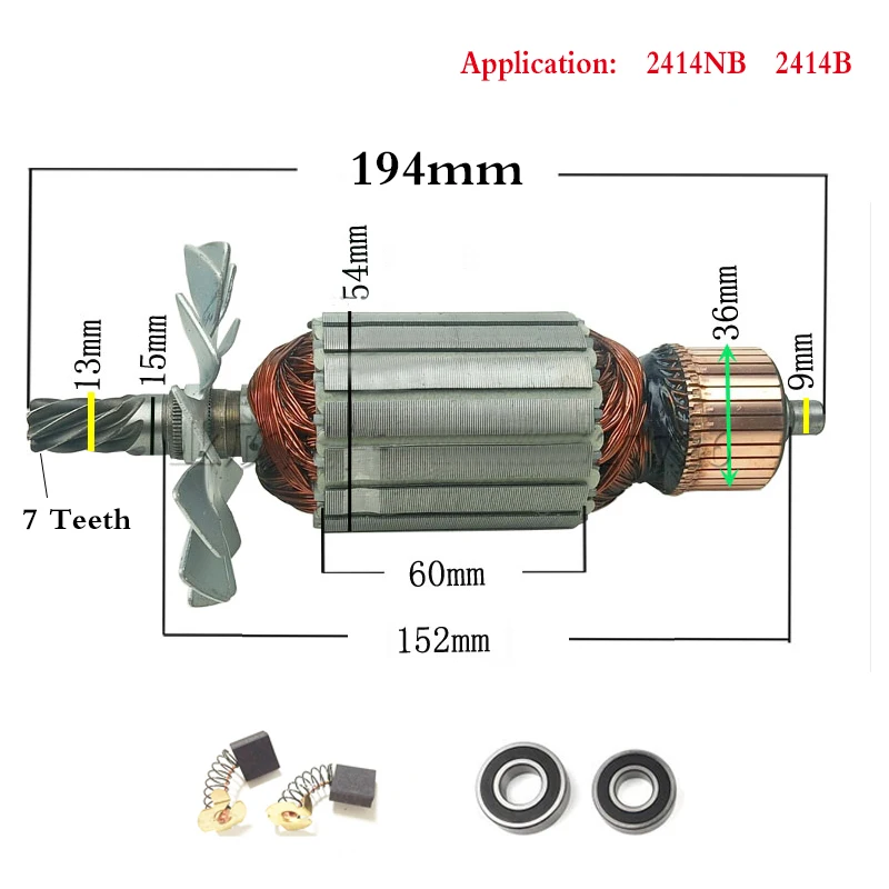 AC220-240V 7 Teeth Drive Shaft Electric Hammer Steel cutting machine rotor 355 for Makita 2414NB 2414B 516563-1 516564-9 
AC220-240V 7 Teeth Drive Shaft Electric Hammer Steel cutting machine rotor 355 for Makita 2414NB 2414B 516563-1 516564-9