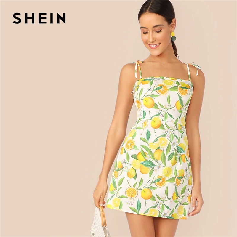 SHEIN Zip Side Knot Shoulder Fruit Print Slip Summer Dress Women Casual Boho Spaghetti Strap Fit and Flare Slim Short Dresses
SHEIN Zip Side Knot Shoulder Fruit Print Slip Summer Dress Women Casual Boho Spaghetti Strap Fit and Flare Slim Short Dresses
