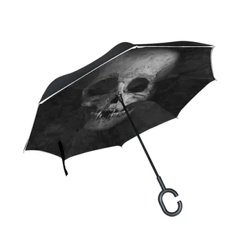 Black Skull Printed Reverse Umbrella Windproof Double Layer Inverted Chuva Umbrella Self Stand Rain Protection C-Hook Hands
Black Skull Printed Reverse Umbrella Windproof Double Layer Inverted Chuva Umbrella Self Stand Rain Protection C-Hook Hands