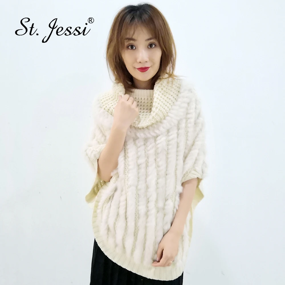 ST.Jessi 2019 Women Sweater Acrylic Woolen Yarn With 100% Real Rex Rabbit Stripe Trimming Fur Pullover Soft Warm Thick Sweater
ST.Jessi 2019 Women Sweater Acrylic Woolen Yarn With 100% Real Rex Rabbit Stripe Trimming Fur Pullover Soft Warm Thick Sweater