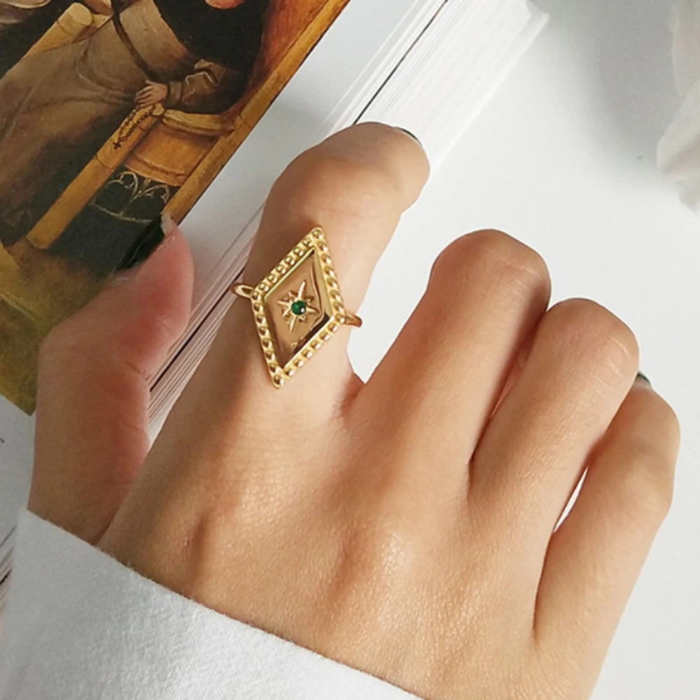 Gold Tiny Rhombus Diamond Geometric 925 Sterling Silver Ring Wholesale Trendy Personalized Chevalier Promise Rings Gift for Her
Gold Tiny Rhombus Diamond Geometric 925 Sterling Silver Ring Wholesale Trendy Personalized Chevalier Promise Rings Gift for Her