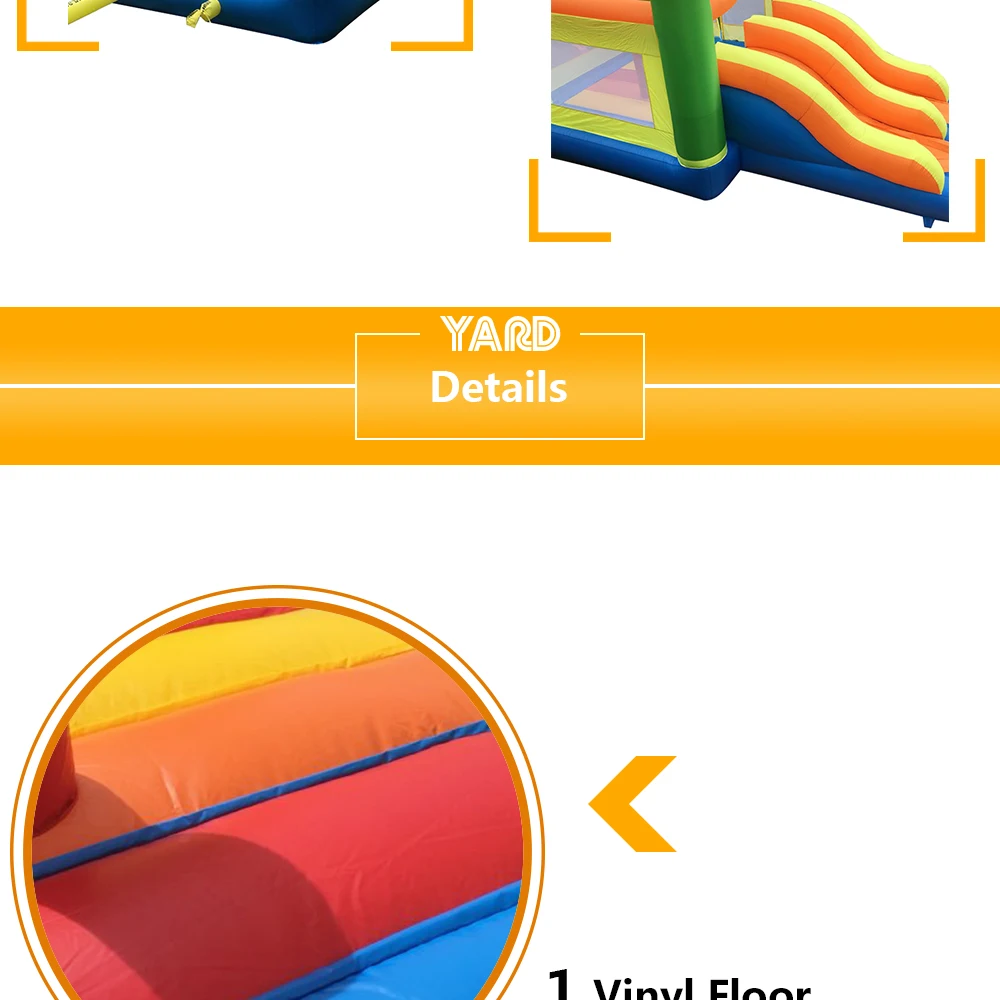 YARD Nylon and PVC Inflatable Bouncer Trampoline Jumping Castle Party Home Used Bounce House Bouncy Castle With Slides for Kids 10