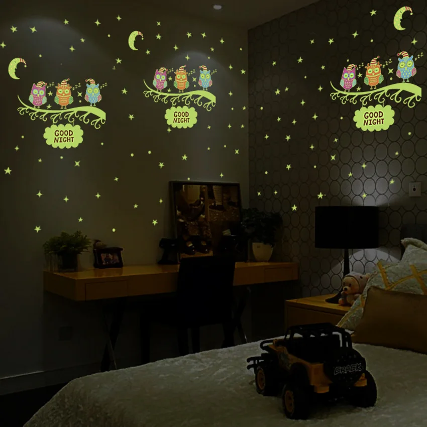 60X30CM Owl Moon star Luminous Wall Sticker Stars Glow For Kids Rooms Glow in the Dark Home Decor Fluorescent Mural Poster
60X30CM Owl Moon star Luminous Wall Sticker Stars Glow For Kids Rooms Glow in the Dark Home Decor Fluorescent Mural Poster