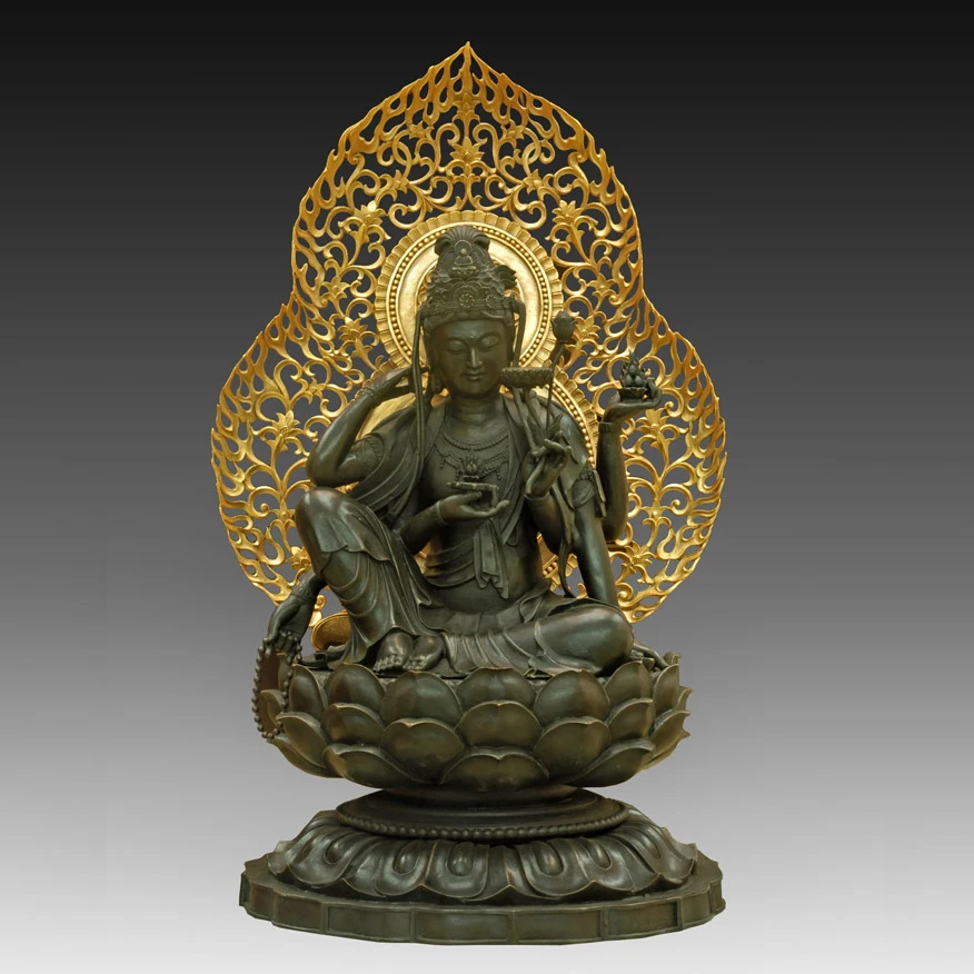 Antiques Chinese Sculpture Buddha Bronze Tibetan King bodhisattva on Lotus Statue Buddhist Temple Furnishing Articles
Antiques Chinese Sculpture Buddha Bronze Tibetan King bodhisattva on Lotus Statue Buddhist Temple Furnishing Articles