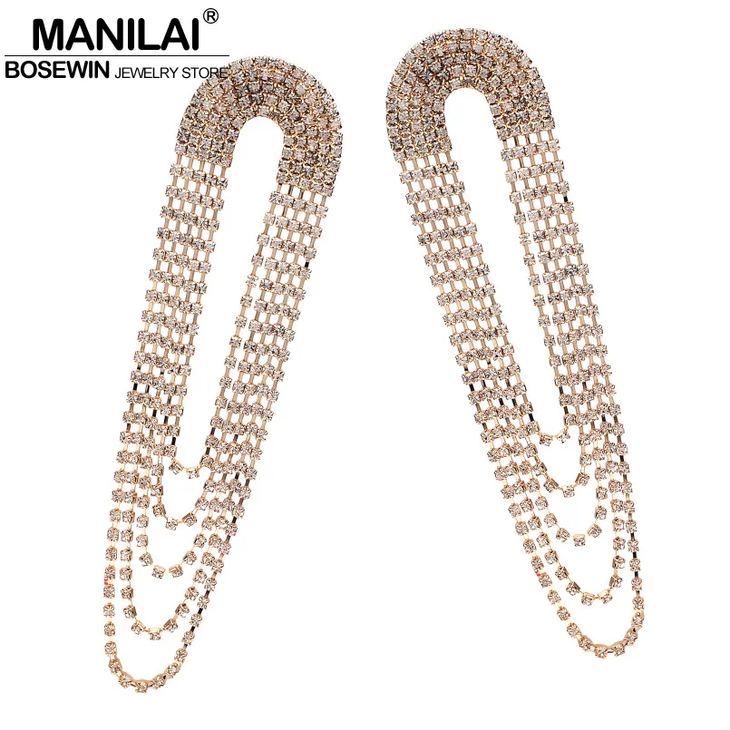 MANILAI Luxury Shiny Rhinestone Long Earring New Statement Tassel Earrings For Women Wedding Party Fashion Jewelry
MANILAI Luxury Shiny Rhinestone Long Earring New Statement Tassel Earrings For Women Wedding Party Fashion Jewelry