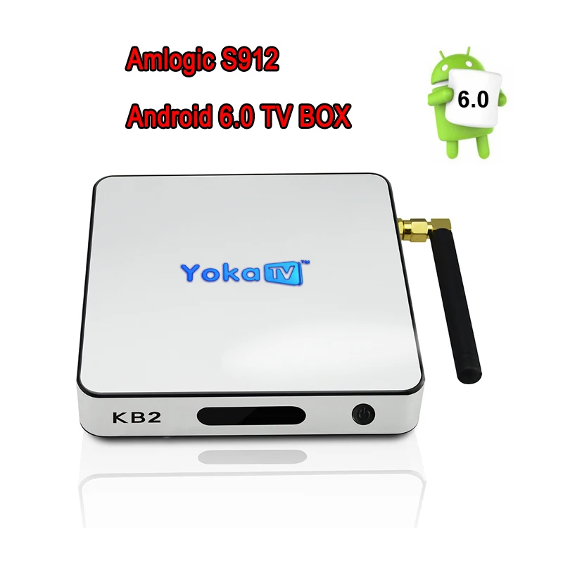 

YOKATV KB2 android tv box Amlogic S912 Octa core ARM Cortex-A53 2G/32G Android 6.0 TV Box 2.4G/5G WiFi H.265 4K HD Media Player