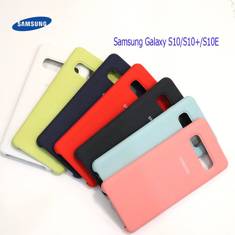 Оригинальный чехол Samsung S10 Plus мягкий силиконовый для Galaxy + S10E шелковистый и