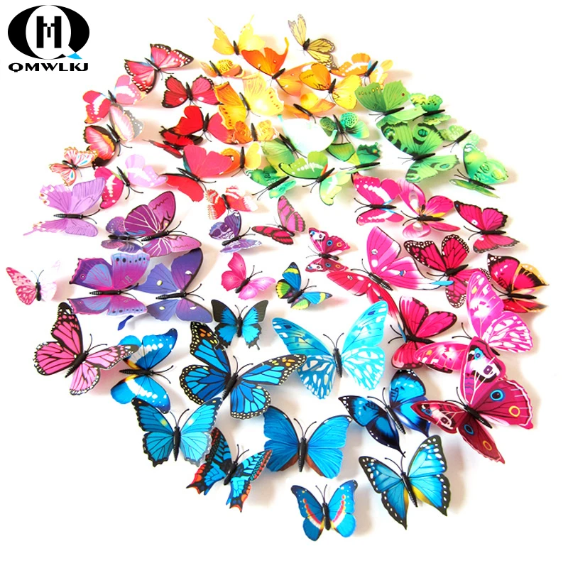 12-Pack Simulation Butterfly Color Single Layer 3D Sticker Colorful Colors Realistic and vivid effects
12-Pack Simulation Butterfly Color Single Layer 3D Sticker Colorful Colors Realistic and vivid effects