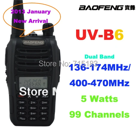 2015 NEW ham radio Baofeng UV-B6 Dual Band walkie talkie VHF136-174MHz&UHF400-470MHz 5W Baofeng B6 portable radio
2015 NEW ham radio Baofeng UV-B6 Dual Band walkie talkie VHF136-174MHz&UHF400-470MHz 5W Baofeng B6 portable radio