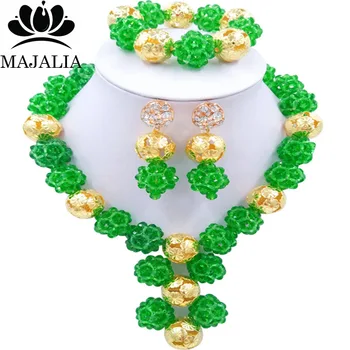 Majalia Fashion Nigerian Wedding Set African Jewelery Set Green Crystal Bride Jewelry Sets 1CZ024
Majalia Fashion Nigerian Wedding Set African Jewelery Set Green Crystal Bride Jewelry Sets 1CZ024