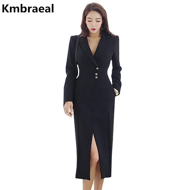 New 2018 Autumn Ladies Suit Collar Black White Blazers Women Single-breasted Slim Long Blazers Dress Korean OL Outerwear Coats
New 2018 Autumn Ladies Suit Collar Black White Blazers Women Single-breasted Slim Long Blazers Dress Korean OL Outerwear Coats