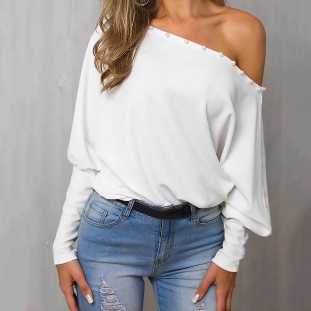Fashion Women clothes Off Shoulder pullover Long Sleeve Tops Polyester Ladies Loose Solid shirts one pieces blusa feminina
Fashion Women clothes Off Shoulder pullover Long Sleeve Tops Polyester Ladies Loose Solid shirts one pieces blusa feminina