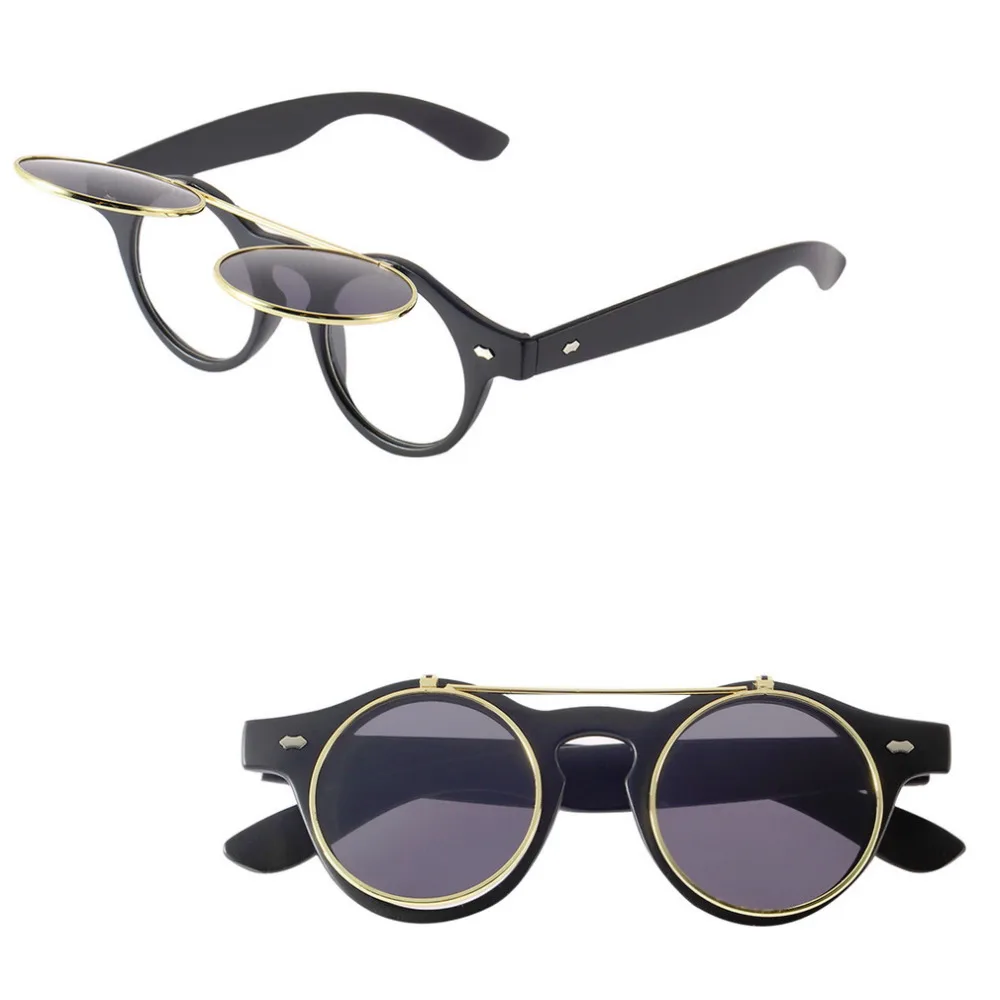 Steampunk Goth Glasses Goggles Round Flip Up Sunglasses Old School Classic Retro Vintag Accessories Trend Round Eyeglass
Steampunk Goth Glasses Goggles Round Flip Up Sunglasses Old School Classic Retro Vintag Accessories Trend Round Eyeglass