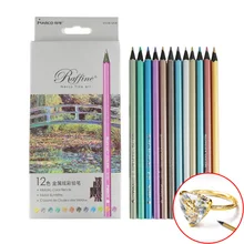 Conjunto de lápis de madeira preta raffina profissional encontrar para pintura desenho metal cor jóias design escritório escola arte suprimentos(China)