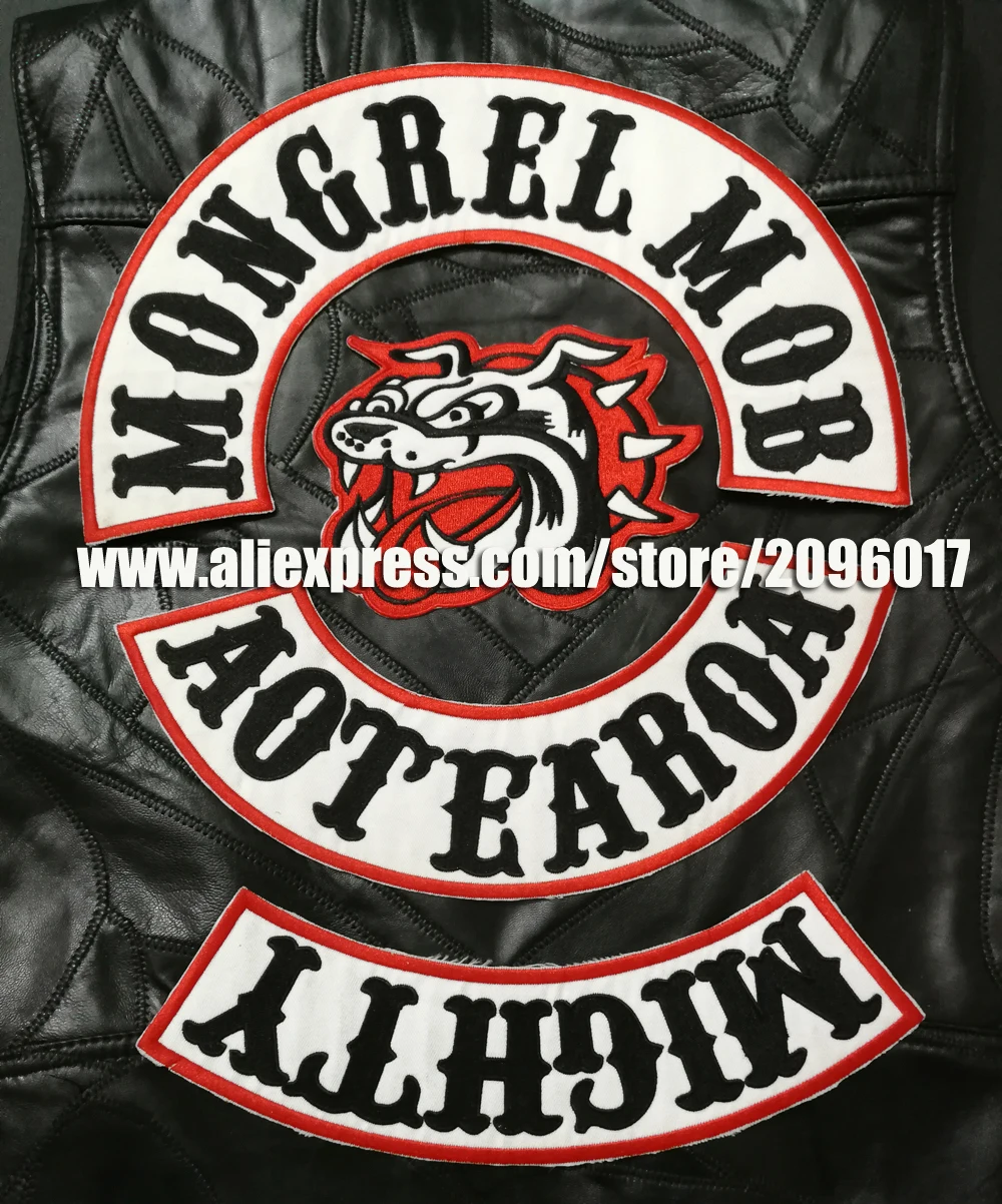 Патчи для мотоцикла Mongrel MOB жилет клуба железные нашивки байкерские 4 шт./компл.|the