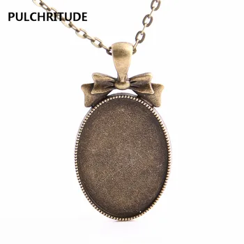 Metal Alloy 3pcs/lot Chain Necklace Bowknot Cabochon Setting Charm Fit oval 25*35mm Dia Diy Jewelry Making C1312
Metal Alloy 3pcs/lot Chain Necklace Bowknot Cabochon Setting Charm Fit oval 25*35mm Dia Diy Jewelry Making C1312