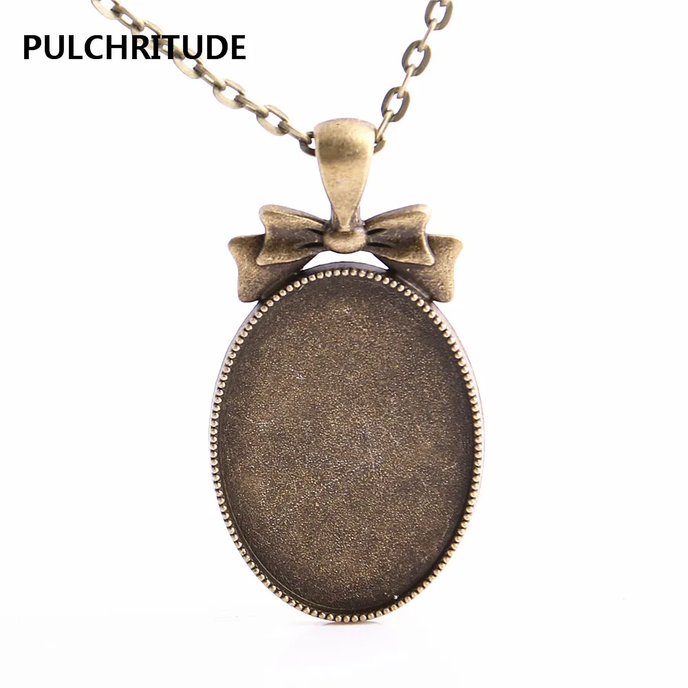 PULCHRITUDE Metal Alloy 3pcs/lot Chain Necklace Bowknot Cabochon Setting Charm Fit oval 25*35mm Dia Diy Jewelry Making C1312
PULCHRITUDE Metal Alloy 3pcs/lot Chain Necklace Bowknot Cabochon Setting Charm Fit oval 25*35mm Dia Diy Jewelry Making C1312