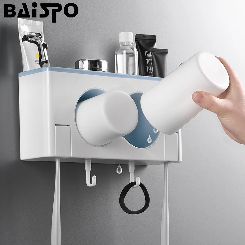 BAISPO Nail-free Waterproof Toothbrush Holder Storage Box Bathroom Accessories Set Protective Cover Household Items Bathroom Set
BAISPO Nail-free Waterproof Toothbrush Holder Storage Box Bathroom Accessories Set Protective Cover Household Items Bathroom Set