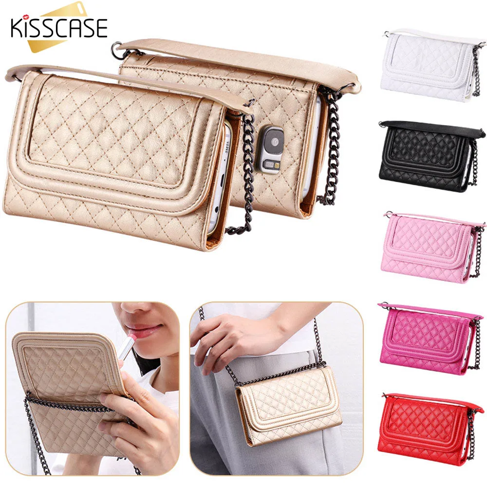 KISSCASE Card Slot Wallet Phone Bag For Samsung Galaxy S7 S7 Edge Metal Chain Mirror Case For iPhone 6 6s Plus PU Leather Bag
KISSCASE Card Slot Wallet Phone Bag For Samsung Galaxy S7 S7 Edge Metal Chain Mirror Case For iPhone 6 6s Plus PU Leather Bag