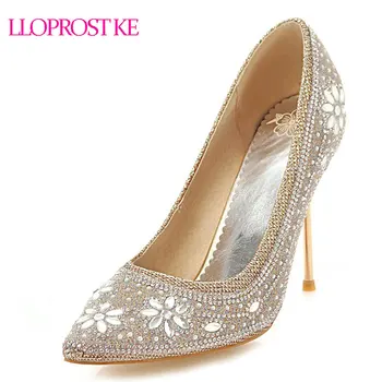 Lloprost ke Glittering Wedding Shoes Stilettos Pumps Shoes Woman Rhinestone Pointed Toe Shallow Party Shoes Gold Silver MY758
Lloprost ke Glittering Wedding Shoes Stilettos Pumps Shoes Woman Rhinestone Pointed Toe Shallow Party Shoes Gold Silver MY758