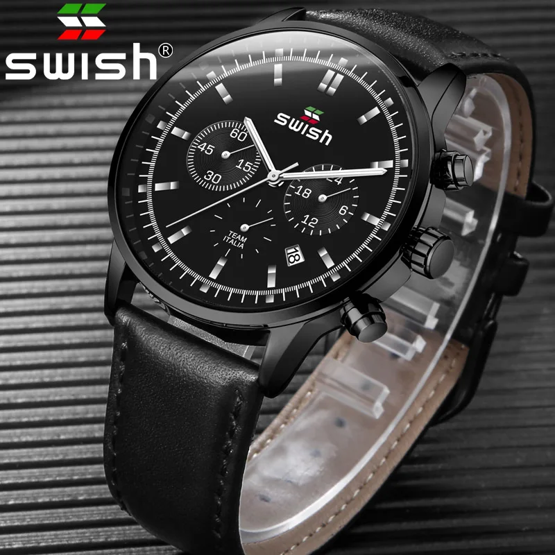 2020 SWISH Chronograph Sport Date Leather Band Watches Fashion Men Watches Quartz Wristwatches 30M Waterproof
2020 SWISH Chronograph Sport Date Leather Band Watches Fashion Men Watches Quartz Wristwatches 30M Waterproof
