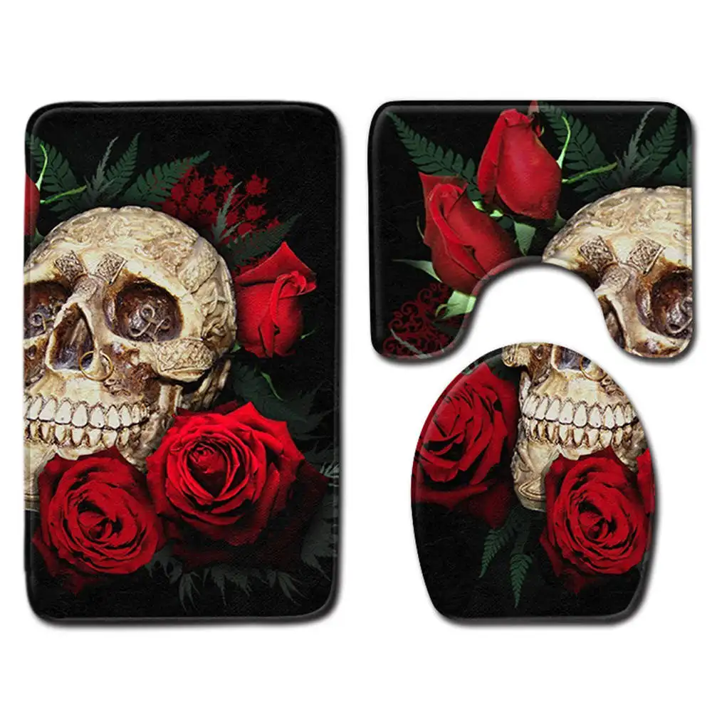 Nordic 3D Skull Rose Toilet Bath Mat Carpet Rug Sets Bathroom Shower Room Carpets Flannel Anti Slip 3 Pieces Bath Mat Sets
Nordic 3D Skull Rose Toilet Bath Mat Carpet Rug Sets Bathroom Shower Room Carpets Flannel Anti Slip 3 Pieces Bath Mat Sets