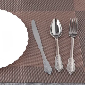 Retro series thick disposable plastic knife and fork spoon Western steak party flatware 60/set
Retro series thick disposable plastic knife and fork spoon Western steak party flatware 60/set