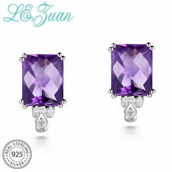 L&zuan Natural 6.11ct Amethyst Elegant Clip Earrings For Woman 925 Sterling Silver Purple Gemstone Earrings Silver Fine Jewelry
L&zuan Natural 6.11ct Amethyst Elegant Clip Earrings For Woman 925 Sterling Silver Purple Gemstone Earrings Silver Fine Jewelry