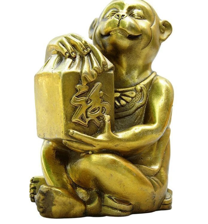 Chinese Bronze Folk Year Zodiac Wealth Fu Monkey Hold Seal Statue Sculpture
Chinese Bronze Folk Year Zodiac Wealth Fu Monkey Hold Seal Statue Sculpture