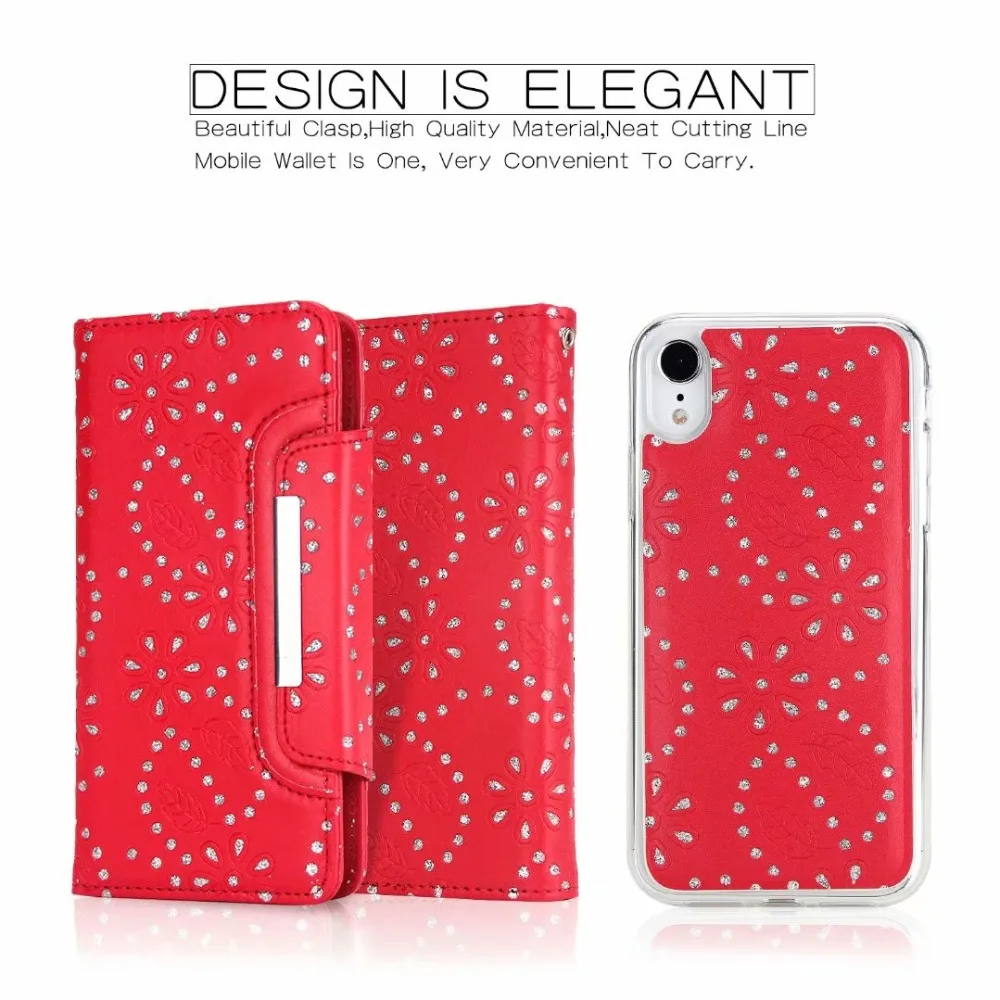 Чехол XINGDUO для Samsung Note 9 блестящий Блестящий женский чехол кошелек из