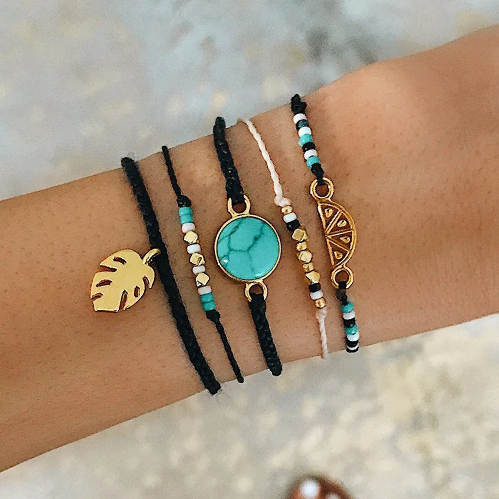 Crazy Feng Vintage Charm Seed Beads Bracelets Sets Natural Stone Leaf Pendant Rope Chain Bracelets Bangles Accessories Gifts
Crazy Feng Vintage Charm Seed Beads Bracelets Sets Natural Stone Leaf Pendant Rope Chain Bracelets Bangles Accessories Gifts