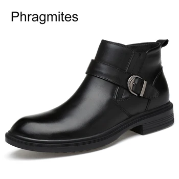 Phragmites Ankle Boots For Men Winter Fur Men Shoes England Small Size 36# Wedding Shoes Black Business Botines Mujer 2019 
Phragmites Ankle Boots For Men Winter Fur Men Shoes England Small Size 36# Wedding Shoes Black Business Botines Mujer 2019