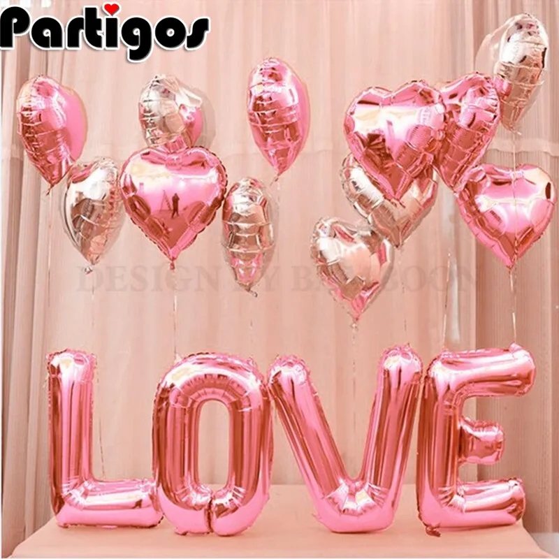 17pcs 18inch heart 30inch Gold Silver LOVE Letter Foil Balloons Birthday Wedding Valentine's Party Helium Decor Balloon Supplies
17pcs 18inch heart 30inch Gold Silver LOVE Letter Foil Balloons Birthday Wedding Valentine's Party Helium Decor Balloon Supplies