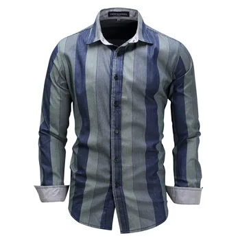 Man Long Sleeve Shirts 100% Cotton Striped Shirt Turn-down Collar Slim Wearing Male Home Office Wearing Casual Smart Shirts
Man Long Sleeve Shirts 100% Cotton Striped Shirt Turn-down Collar Slim Wearing Male Home Office Wearing Casual Smart Shirts