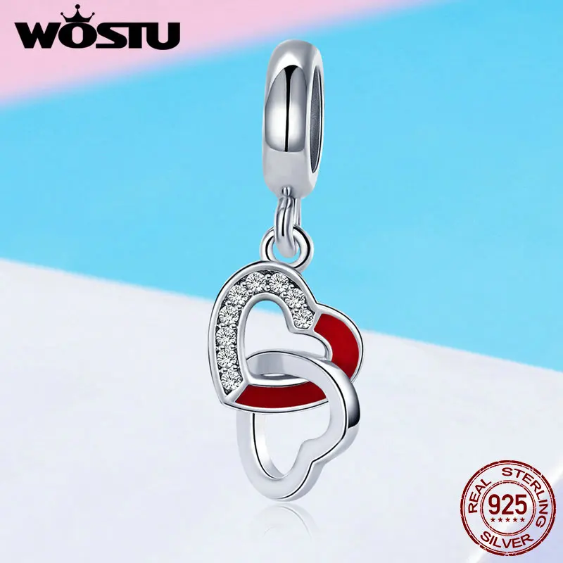 WOSTU Real 925 Sterling Silver Intertwined Hearts Pendant Charm fit Beads Bracelet Necklace DIY Jewelry Lover Gift FIC735
WOSTU Real 925 Sterling Silver Intertwined Hearts Pendant Charm fit Beads Bracelet Necklace DIY Jewelry Lover Gift FIC735