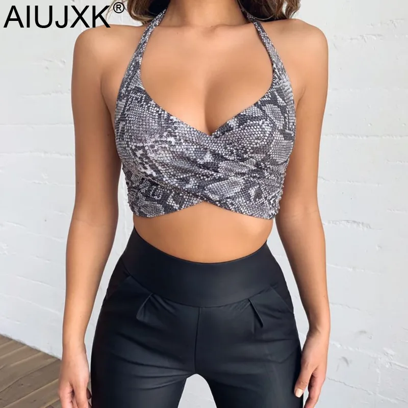 AIUJXK New Arrival 2019 Summer Snake Print Halter Crop Top Women Sexy Club Backless Bandage Wrap Style Across Bust Tank Cropped
AIUJXK New Arrival 2019 Summer Snake Print Halter Crop Top Women Sexy Club Backless Bandage Wrap Style Across Bust Tank Cropped