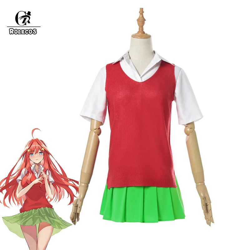 ROLECOS квинтэссенция Quintuplets Itsuki Накано косплэй костюм Go Toubun без Hanayome аниме для
